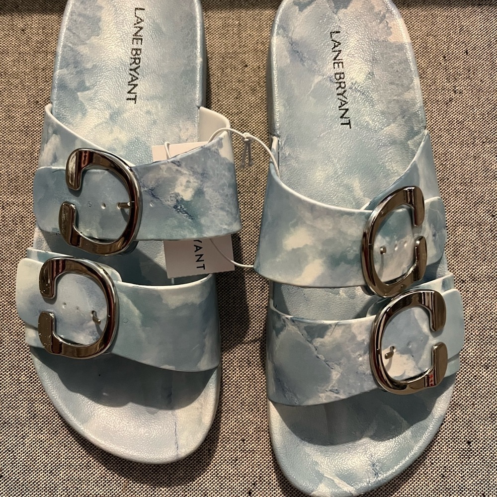 Lane‎ Bryant Sandals Powder Blue Women’s 8W Buckles